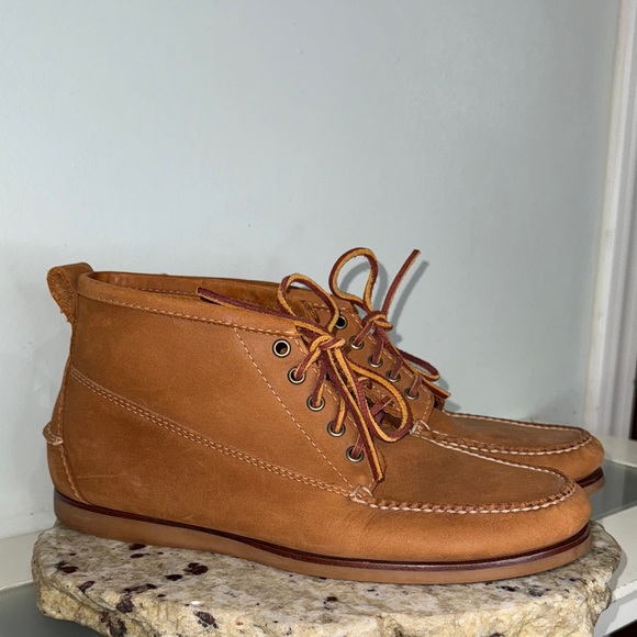 L.L. Bean Signature Leather Chukka Jackman Hand Sewn Moc Toe Casual Boots 11 D - Picture 1 of 12